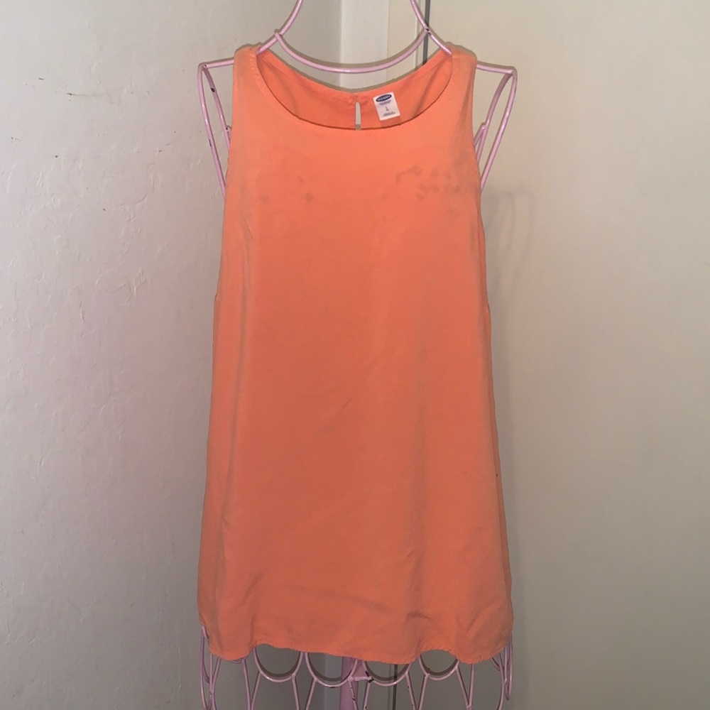-Old Navy orange sleeveless blouse- Large As Is